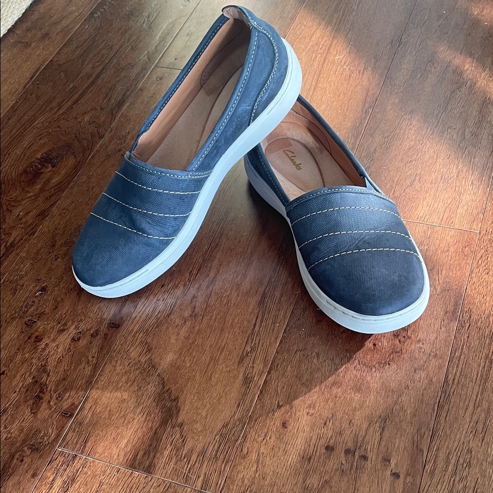 Women's Clark’s Navy Slip-On Shoes
